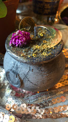 The Dressed Cauldron Candle~ To Honor the Craft, For Spells, Rituals and Purification - The Velvet Lotus