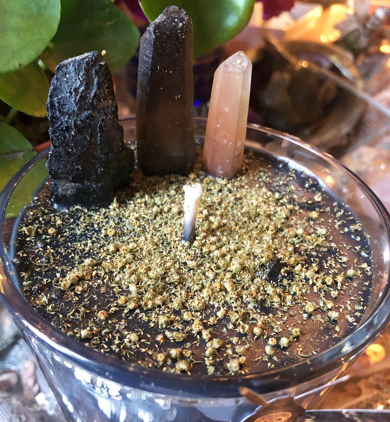 The Deaths Head Moth Candle~ To Honor the Shadow, For Protection and Cord Cutting - The Velvet Lotus