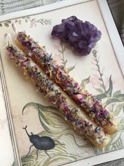 Faerie Honey Tapers~ To Honor and Attract Fae Energies, Magickal Altar Decor - The Velvet Lotus