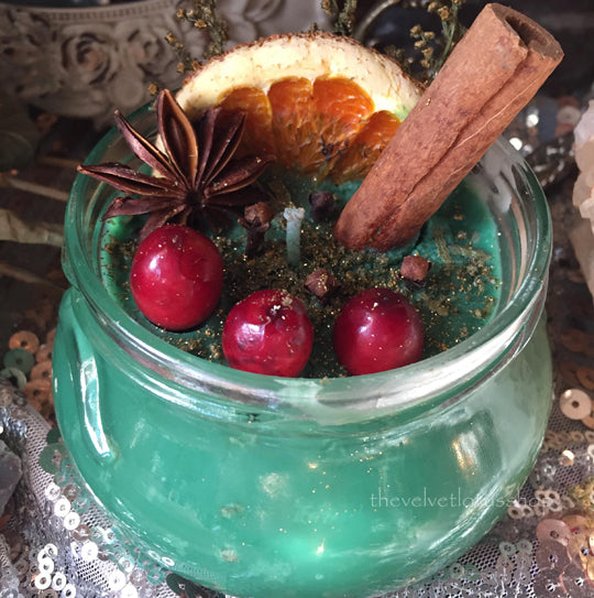 Small Yuletide Candle~ To Honor and Celebrate the Magic of Christmas - The Velvet Lotus