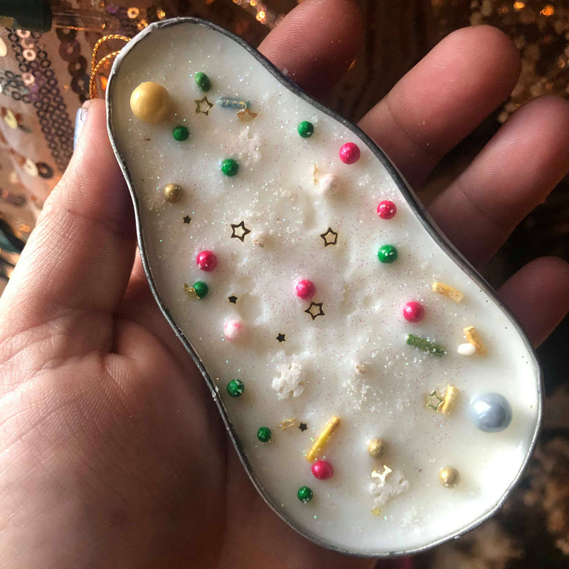 Vintage Sees Holiday Tin Ornaments with Sugar Cookie Candle Inside~To Inspire the Christmas Spirit, Vintage Lovers, Snowman Magick, Father Christmas, Unique Gift