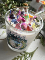Faerie in a Bottle Candle ~ Faerie Magick. Wish Candle, Crystal Candle, Fairy Dust, Faerie, Fairy, Glowing Necklace
