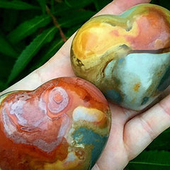 Large Polychrome Jasper Heart ~ Promotes Balance and Stability, Helps Us Connect to Nature, Forrest and Fae Magick, Comforts Animals - The Velvet Lotus